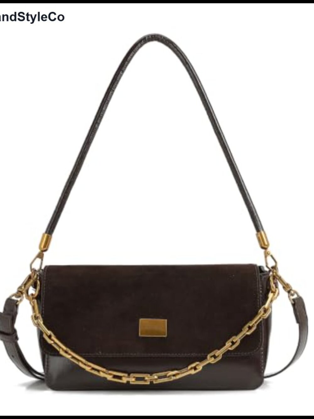 Small Faux Suede Shoulder Bag Mini Flap Purse Detachable Strap